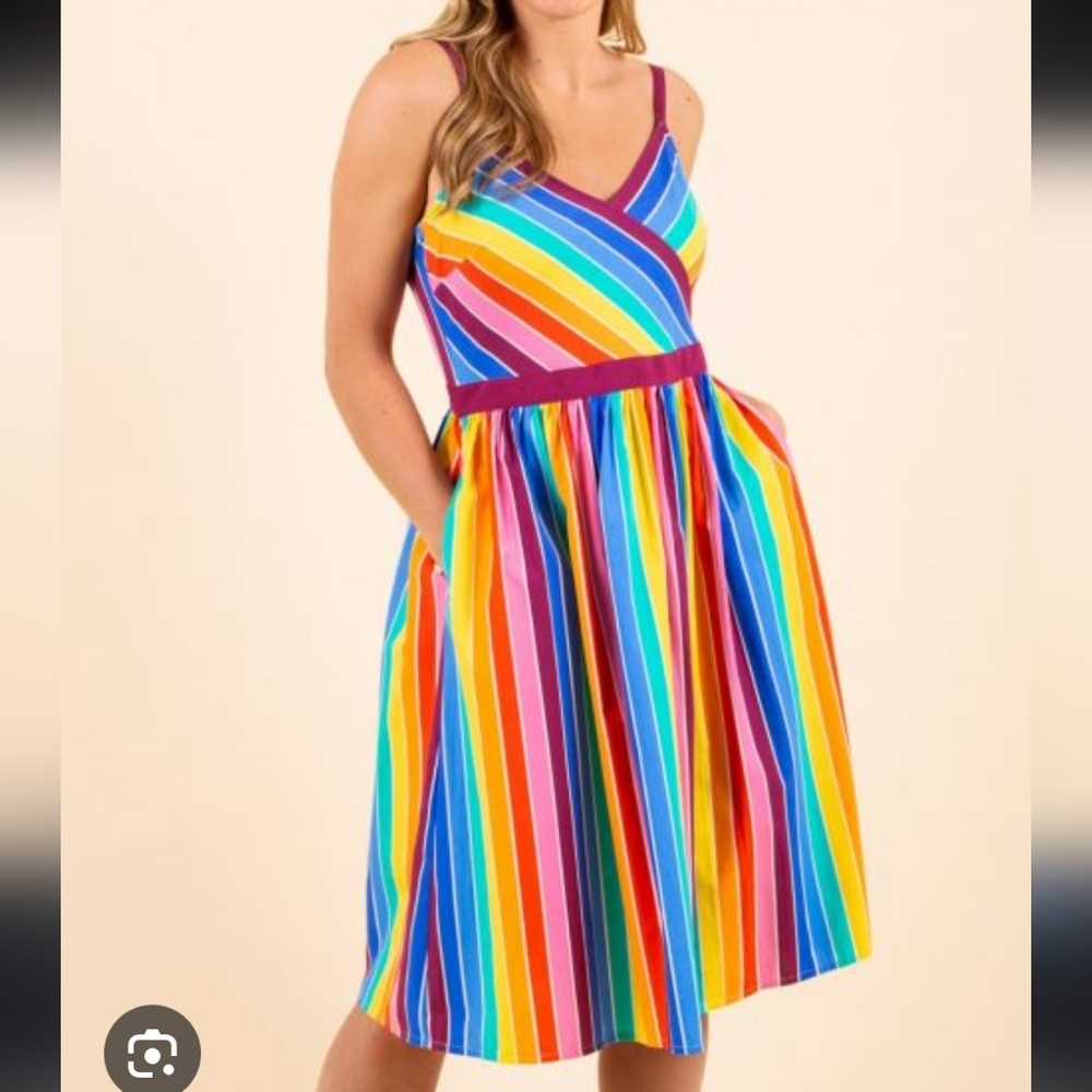 Colorful Striped Midi Dress